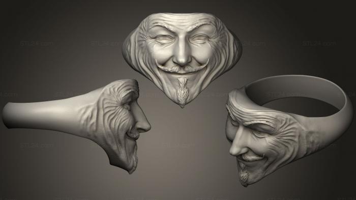 Mask (Vendetta ring, MS_0290) 3D models for cnc